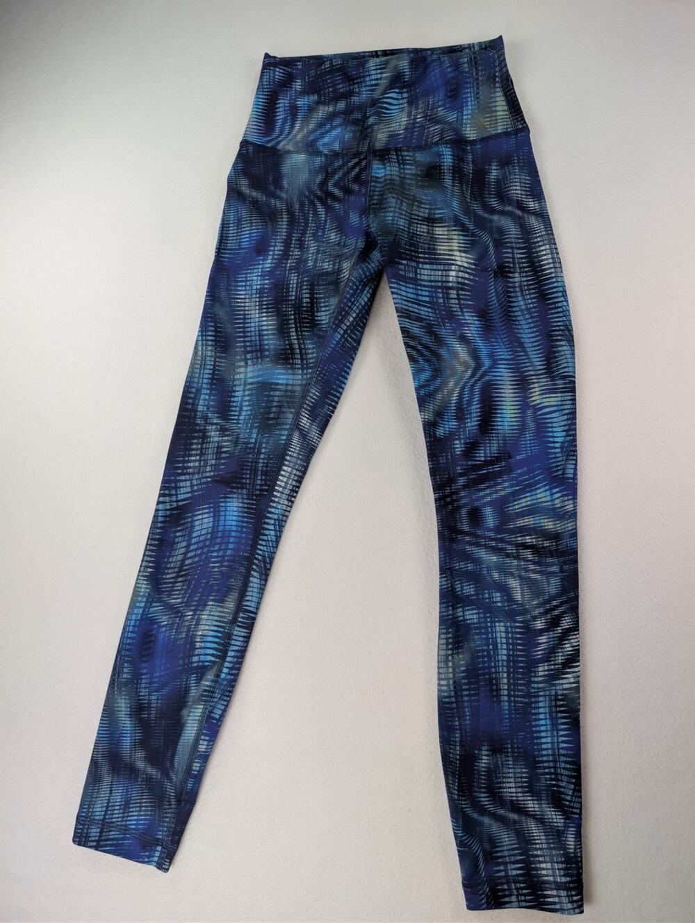Lululemon Blue Abstract Print High Rise Leggings Athletic Yoga